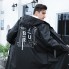 Черный мужской плащ от дождя Minshen с белым принтом (р-р L)