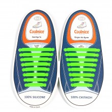 Силиконовые шнурки Coolnice большие 8+8 Салатовый (В13)