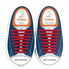 Силиконовые шнурки Coolnice большие 8+8 Бордовые (В021)