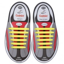 Силиконовые шнурки Coolnice для детской обуви 6+6 Желтые (Д04)