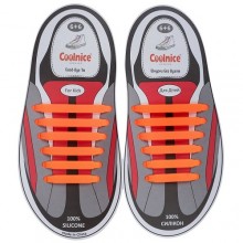 Силиконовые шнурки Coolnice для детской обуви 6+6 Оранжевые (Д12)