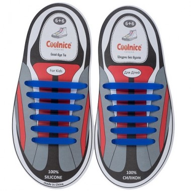 Силиконовые шнурки Coolnice для детской обуви 6+6 Синие (Д06)