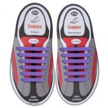 Силиконовые шнурки Coolnice для детской обуви 6+6 Сиреневые (Д07)