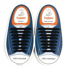 Силиконовые шнурки Coolnice большие 8+8 Черные (В01)