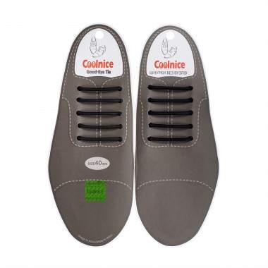 Силиконовые шнурки для кожаной обуви Coolnice Classic С01 Черные