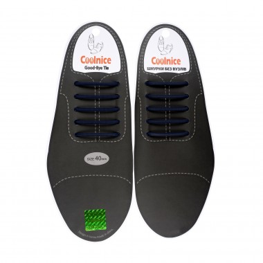 Силиконовые шнурки для кожаной обуви Coolnice Classic С04-40 Темно-синие