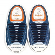 Силиконовые шнурки Coolnice большие 8+8 Темно-синие (В061)