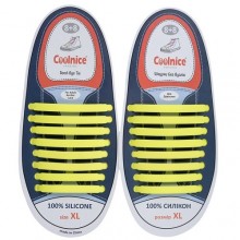 Силиконовые шнурки Coolnice XL очень большие 8+8 Желтые (XL04)
