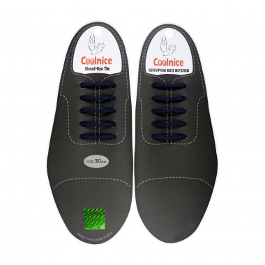 Силиконовые шнурки для кожаной обуви Coolnice Classic С04-30 Темно-синие