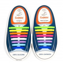 Силиконовые шнурки Coolnice большие 8+8 Разноцветный (В05)