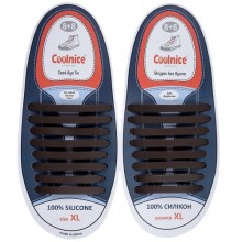 Силиконовые шнурки Coolnice XL очень большие 8+8 Кричневые (XL11)