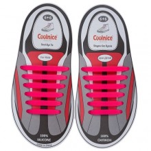 Силиконовые шнурки Coolnice для детской обуви 6+6 Розовые (Д09)
