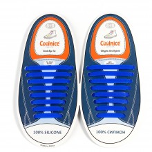 Силиконовые шнурки Coolnice большие 8+8 Синие (В06)