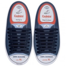 Силиконовые шнурки Coolnice XL очень большие 8+8 Темно-синие (XL06)