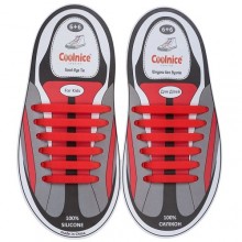 Силиконовые шнурки Coolnice для детской обуви 6+6 Красные (Д02)