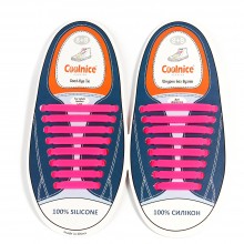 Силиконовые шнурки Coolnice большие 8+8 Розовые (В09)