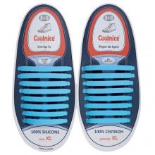 Силиконовые шнурки Coolnice XL очень большие 8+8 Голубые (XL08)