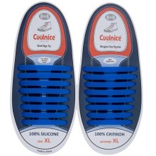 Силиконовые шнурки Coolnice XL очень большие 8+8 Синие (XL05)