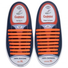 Силиконовые шнурки Coolnice XL очень большие 8+8 Оранжевые (XL12) Силиконовые шнурки Coolnice XL очень большие 8+8 Оранжевые (XL12)