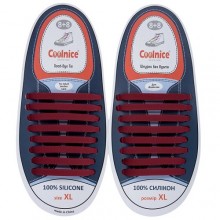Силиконовые шнурки Coolnice XL очень большие 8+8 Бордовые (XL15)