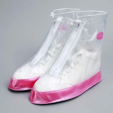 Бахилы от дождя многоразовые ПВХ Coolnice L (38-39) Бело-Розовые New
