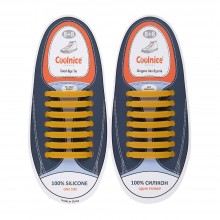 Шнурки силиконовые Coolnice Жёлтые "Горчица" прямые "7+7 One size" 