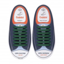 Шнурки силиконовые Coolnice Зелёные "Хвоя" прямые "7+7 One size" 
