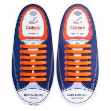 Шнурки силиконовые Coolnice Оранжевые прямые "7+7 One size" 