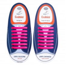Шнурки силиконовые Coolnice Розовые прямые "7+7 One size" 