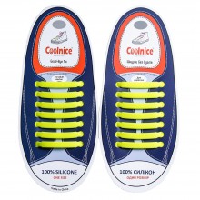 Шнурки силиконовые Coolnice Желтые прямые "7+7 One size" 