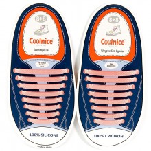 Силиконовые шнурки Coolnice большие 8+8 Розовый металлик (В17)